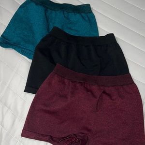 :Athletic shorts,:size L/G,:color blue,black and burgundy :brand Mia Andrea